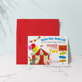 Circus Karneval Geburtstagseinladung Einladung