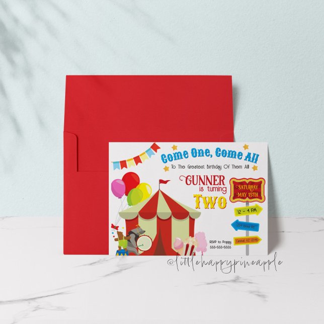 Circus Karneval Geburtstagseinladung Einladung (Von Creator hochgeladen)