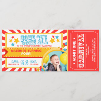 Circus Karneval Geburtstagseintrittskarte Boy Einladung