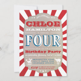 Circus Karneval Geburtstagsparty Einladung