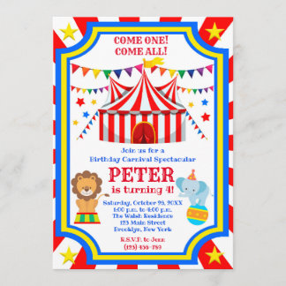 Circus Karneval Geburtstagsparty Einladung