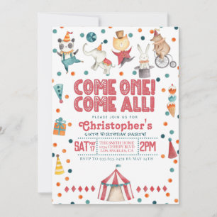 Circus Karneval Geburtstagsparty Einladung