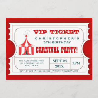 Circus Karneval Geburtstagsparty Einladung