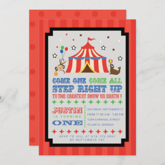 Circus Karneval Geburtstagsparty Ticket Einladung