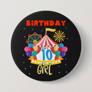 Circus Karneval Party Girl Theme Matching  Button