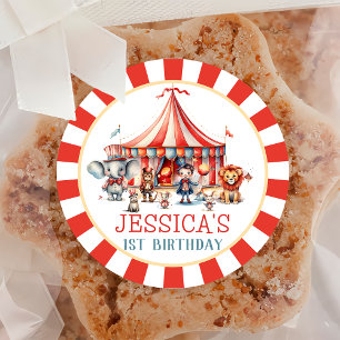 Circus Karneval Show & Animation Geburtstagsparty Runder Aufkleber