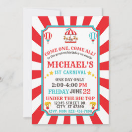 Circus Karneval Ticket zum Geburtstag Einladung