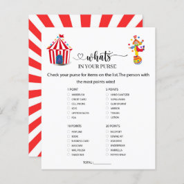 Circus Karneval Was ist in Ihrer Handtasche?