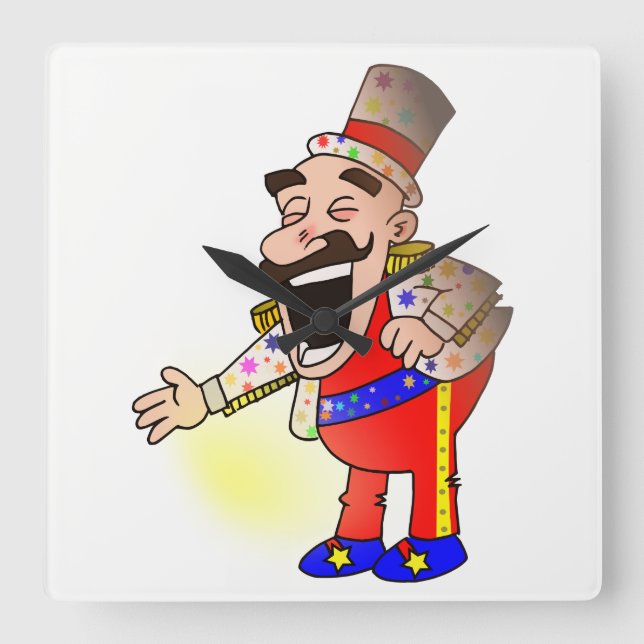 Circus Koch Quadratische Wanduhr (Vorderseite)