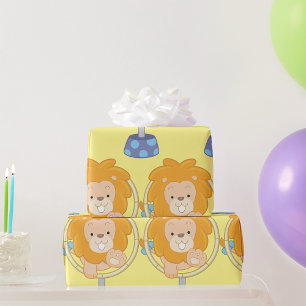 Circus Lion springt durch einen Hoop Geschenkpapier