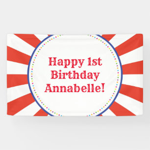Circus Niedlich Colorful 1. Geburtstag Party Thema Banner