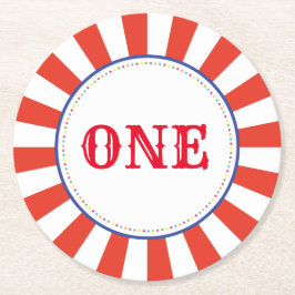 Circus Niedlich Kidds Geburtstagsparty Vintag Runder Pappuntersetzer