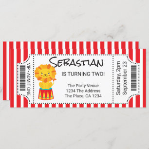 Circus Novelty Ticket Personalisiert Einladung