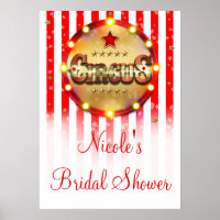 Circus Party Red White Gold Banner Poster