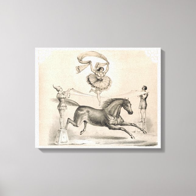 Circus Performer springen über eine große Schleife Leinwanddruck (Vorderseite)