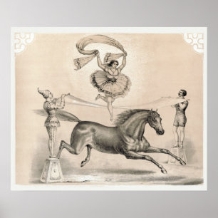 Circus Performer springen über eine große Schleife Poster