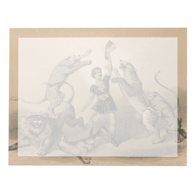 Circus Performer Stehend unter vicious Animals Notizblock (Vorderseite)