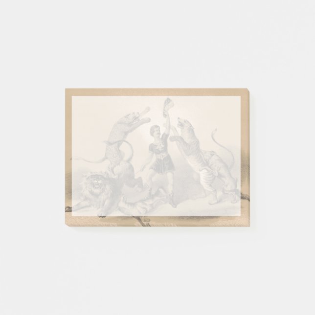 Circus Performer Stehend unter vicious Animals Post-it Klebezettel (Vorderseite)