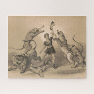 Circus Performer Stehend unter vicious Animals Puzzle