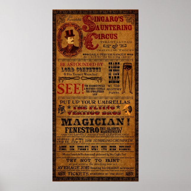 Circus Poster aus Tirahvaalta 12" x 24" (Vorne)