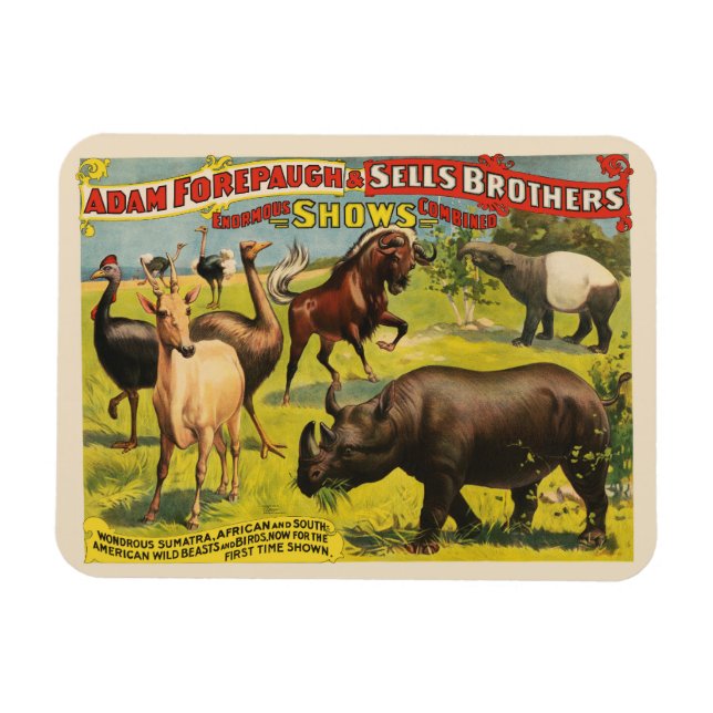 Circus Poster für Adam Forepaugh & Sells Brothers Magnet (Horizontal)