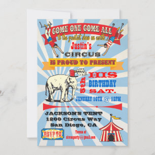 Circus Poster Style Party Einladungen