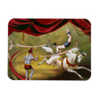 Circus Poster zeigt Acrobat Darstellend auf Pferd.