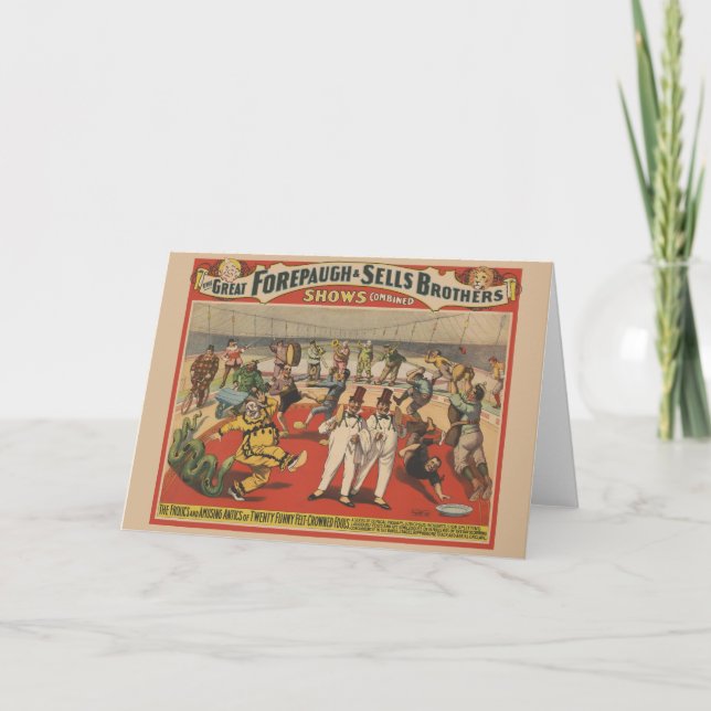 Circus Poster zeigt die erstaunliche Antik von Clo Karte (Vorderseite)