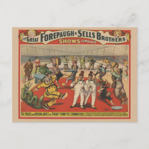 Circus Poster zeigt die erstaunliche Antik von Clo Postkarte