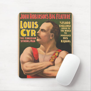 Circus Poster zeigt Louis Cyr mit überquerten Waff Mousepad
