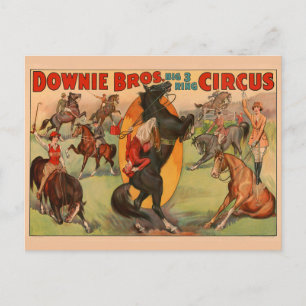 Circus Poster zeigt viele Pferde, die Stunts mache Postkarte