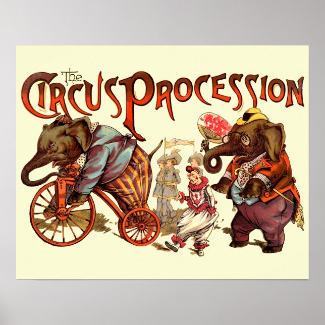 Circus Procession Elephant Antique Poster (Vorne)