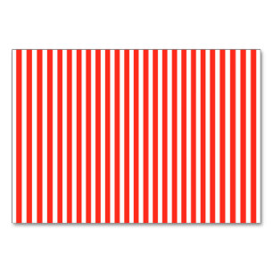 Circus Red and White Cabana Stripes Tischnummer