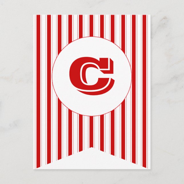Circus Red Party Flag Bunting Banner Post Card Postkarte (Vorderseite)