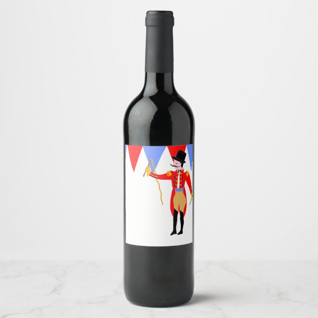 Circus Ring Master Circus Party Weinetikett (Vorderseite)