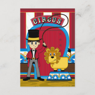 Circus Ringmaster and Lion RSVP Card Karte