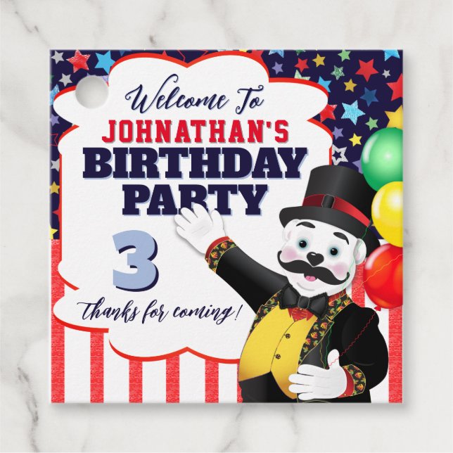 Circus Ringmaster Polar Bär Vielen Dank Geschenkanhänger (Vorderseite)