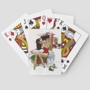 Circus-Schönheit Vintage-Kunst-Christmas-Pin-Up-Gi Spielkarten