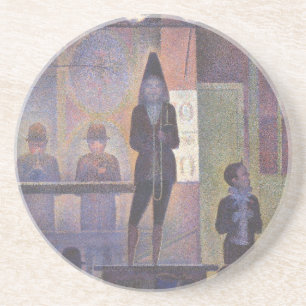 Circus Sideshow by Georges Seurat, Vintage Kunst Sandstein Untersetzer