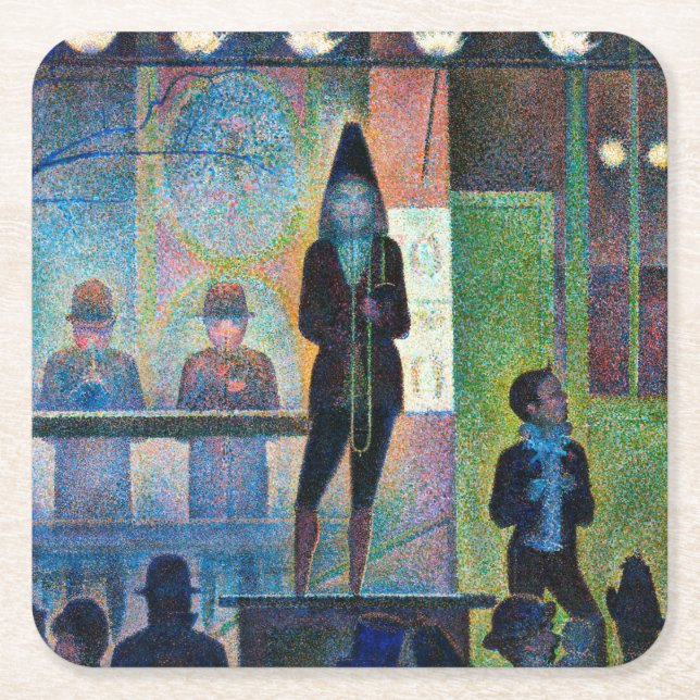 Circus Sideshow, Seurat Rechteckiger Pappuntersetzer (Vorderseite)