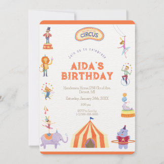 Circus Spektakuläre Einladung zum Geburtstag