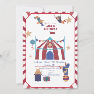 Circus Spektakuläre Einladung zum Geburtstag