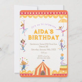 Circus Spektakuläre Einladung zum Geburtstag
