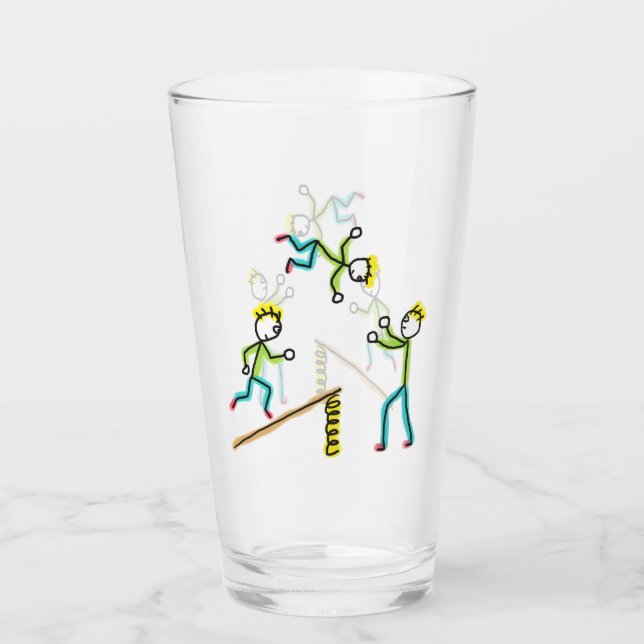 Circus Stickmen Acrobats Glas (Vorderseite)