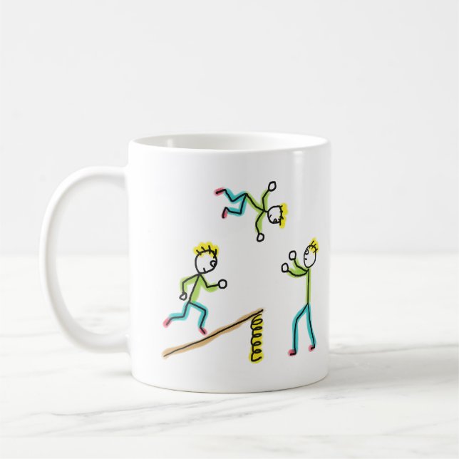 Circus Stickmen Acrobats Kaffeetasse (Links)