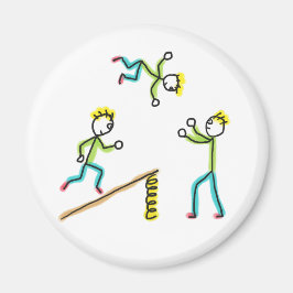 Circus Stickmen Acrobats Magnet