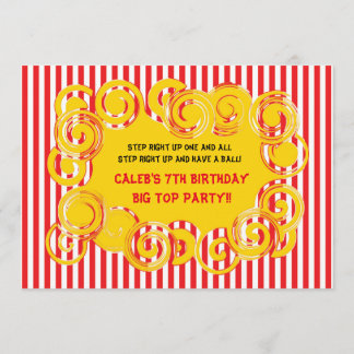 Circus Stripes Fun Swirl Geburtstagsparty Einladun Einladung