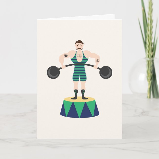 Circus Strongman Karte (Vorderseite)
