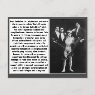 Circus suffragette Katie Sandwina Barnum Bailey Postkarte