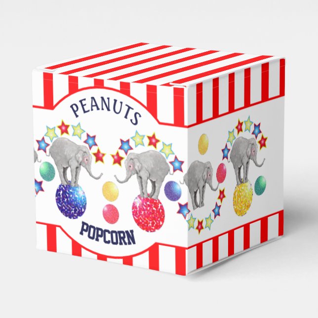 Circus Theme Elephant Gourmet Snacks Party Geschenkschachtel (Vorderseite)